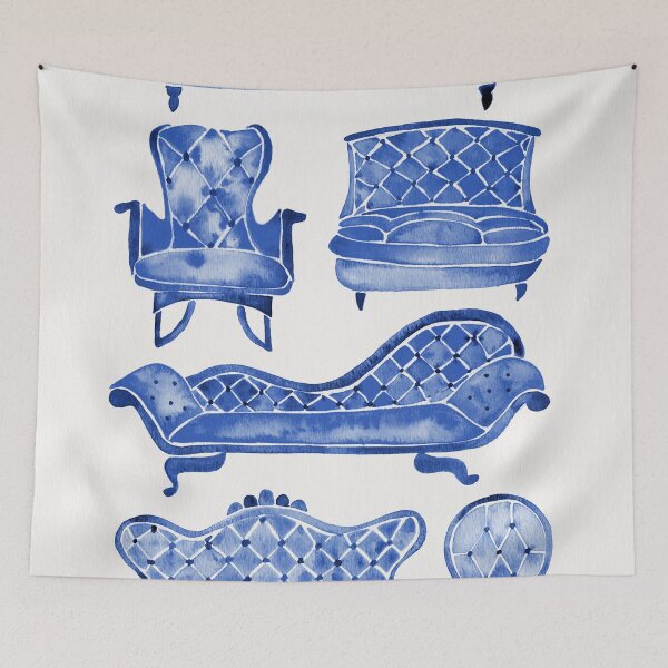 Item preview, Victorian Lounge – Navy Palette designed and sold by Cat Coquillette.