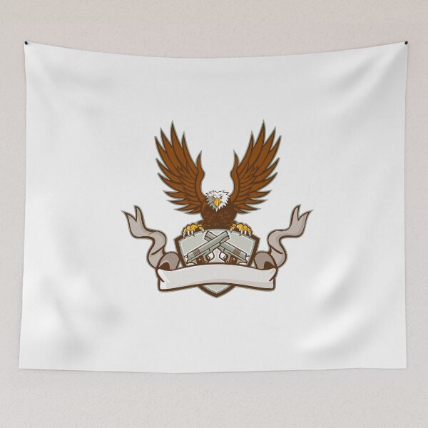 Item preview, Bald Eagle Crossed 45 Caliber Pistols Shield Retro designed and sold by patrimonio.