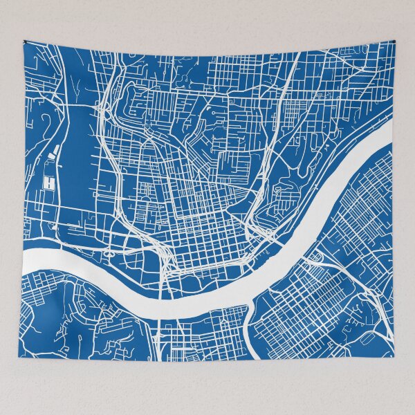 Item preview, Cincinnati Map - Deep Blue designed and sold by CartoCreative.