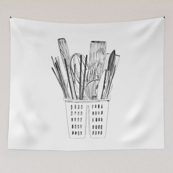 Item preview, Kitchenware. Black ink sketch. designed and sold by Antonina Sotnikova.