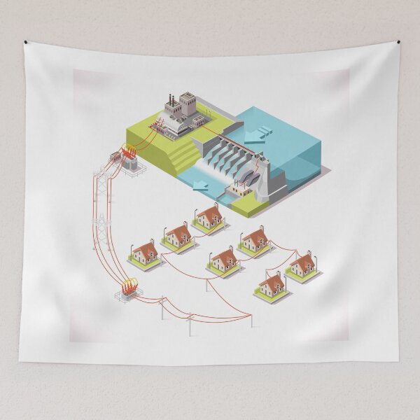 Item preview, Energy Hydroelectric Power Isometric designed and sold by aurielaki.