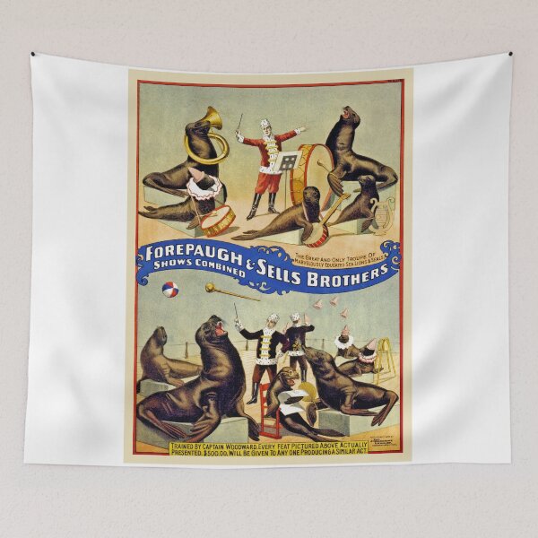 Item preview, Antique circus Forepaugh and Sells, seals show advert designed and sold by aapshop.