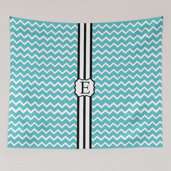 Item preview, E Turquoise Chevron II designed and sold by MonogramMonkey.
