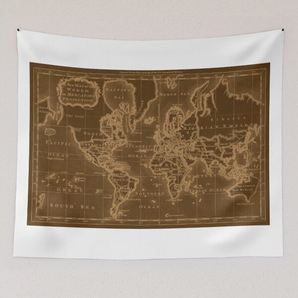 Item preview, World Map (1766) Brown & Light Brown designed and sold by BravuraMedia.