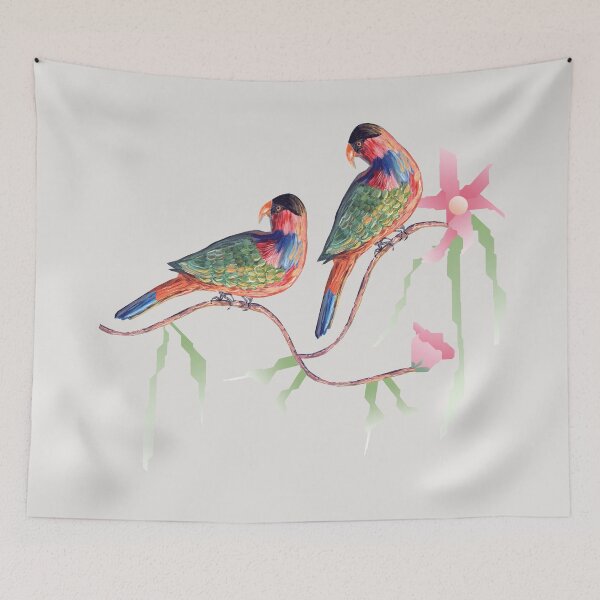Item preview, Sunrise at the island with the Black Capped Lories 6 designed and sold by Thecla Mary Correya.