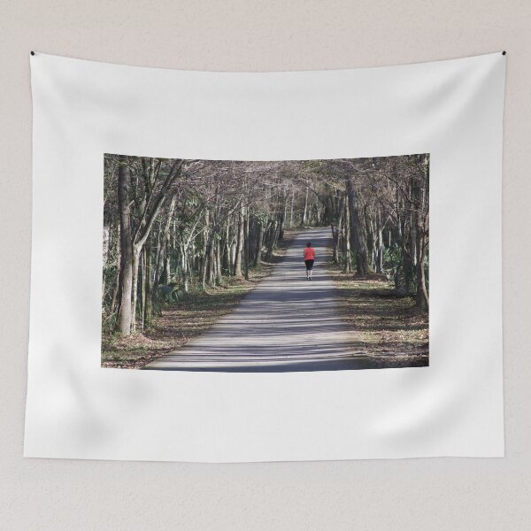 Item preview, Woman Red Shirt Running on trail designed and sold by Iexplorethe universe.