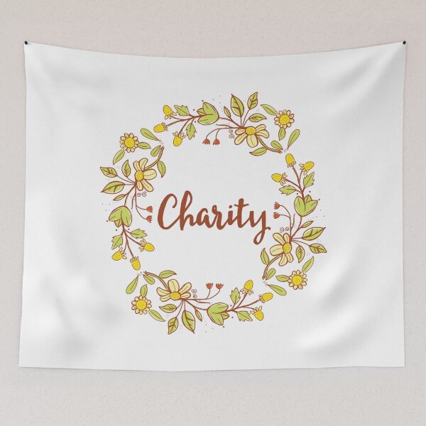 Item preview, Charity lovely name and floral bouquet wreath designed and sold by thetypographer.