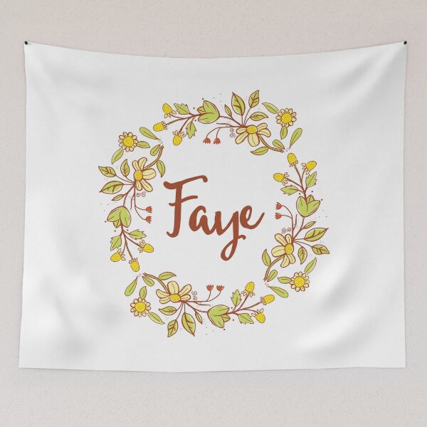 Item preview, Faye lovely name and floral bouquet wreath designed and sold by thetypographer.