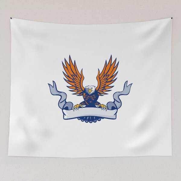 Item preview, Bald Eagle Swooping Spread Wings Scroll Retro designed and sold by patrimonio.