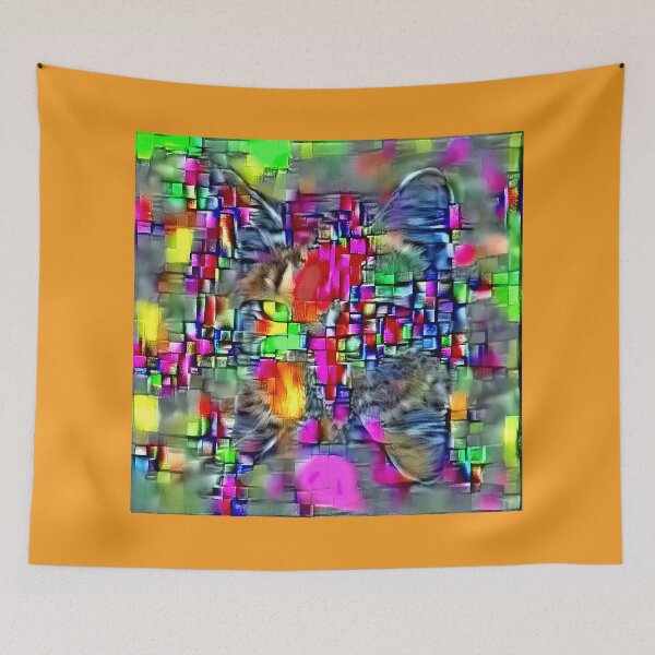 Item preview, Artificial neural style Cubism mirror cat designed and sold by blackhalt.