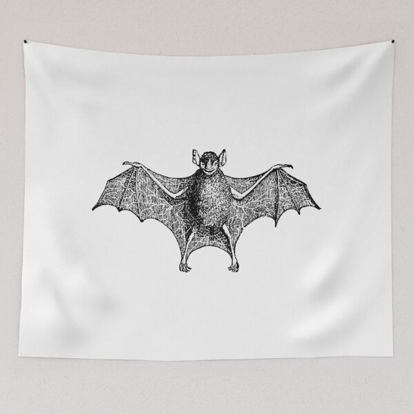 Item preview, Vintage Halloween Bat Illustration Retro 1800s Black and White Bats Image designed and sold by SilverSpiral.