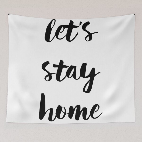 Item preview, Let's Stay Home - Black Handwritten Type designed and sold by SaraduJour.