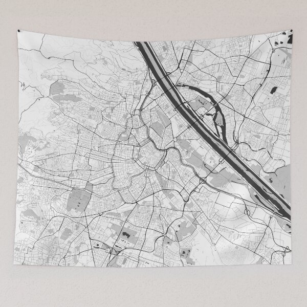 Item preview, Vienna City Map Gray designed and sold by HubertRoguski.
