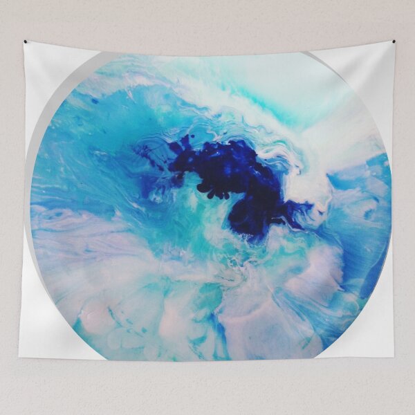 Item preview, Abstract aqua painting with blue, turquoise, navy , marine colors. Painting for meditation designed and sold by Antuanelle.