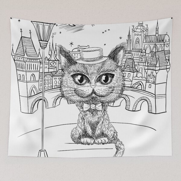 Item preview, British cat hipster in Prague designed and sold by kavalenkavart.