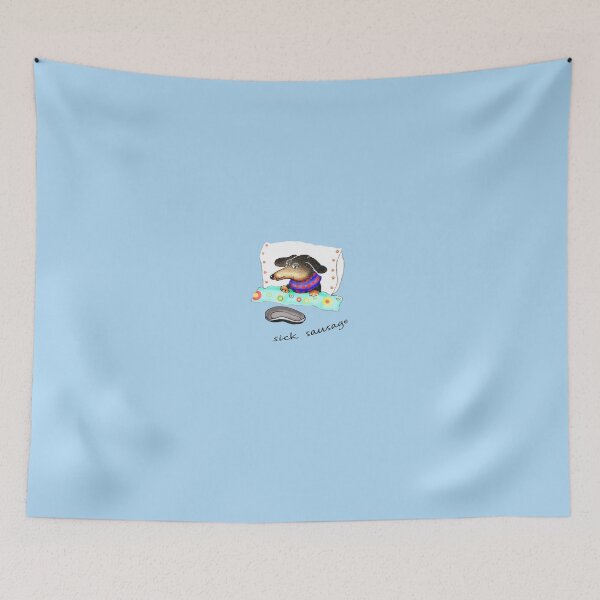 Item preview, Sick sausage, dachshund sick in bed, humor designed and sold by Mary Taylor.