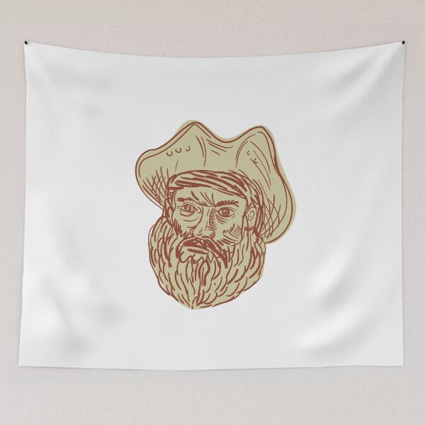 Item preview, Pirate Head Beard Drawing designed and sold by patrimonio.