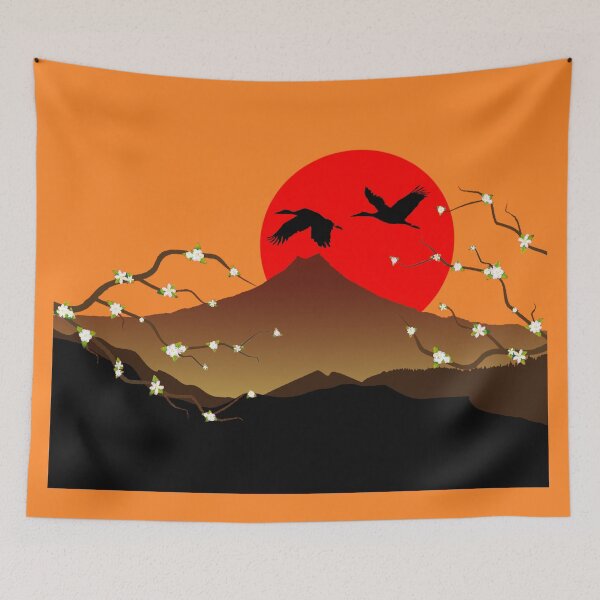 Item preview, Fujiyama, crane and sakura designed and sold by DrTigrou.
