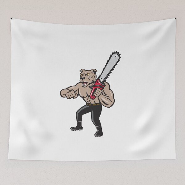 Item preview, Dog Lumberjack Tree Surgeon Arborist Chainsaw Cartoon designed and sold by patrimonio.