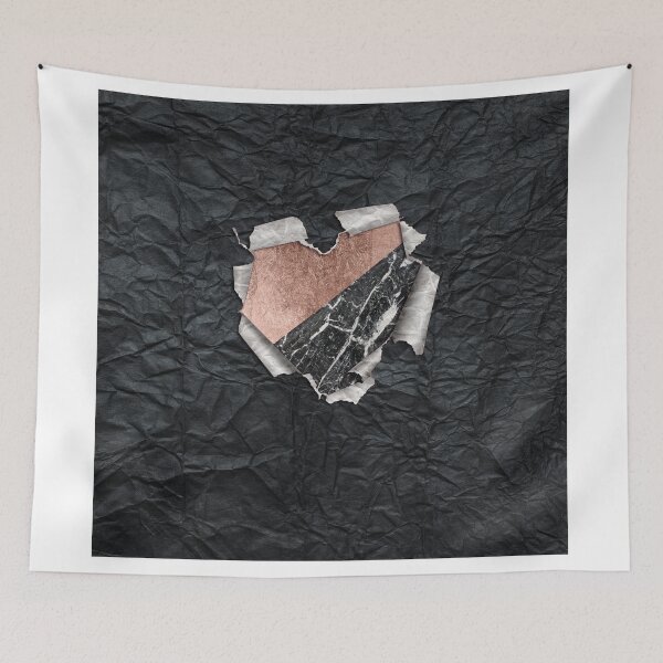 Item preview, Modern Torn Paper Heart and Rose Gold Marble designed and sold by Blkstrawberry.
