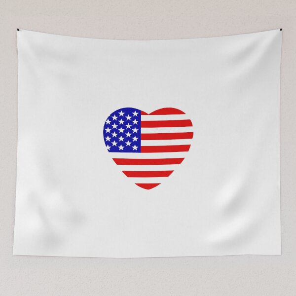 Item preview, United States Flag in heart shape designed and sold by frogarts.