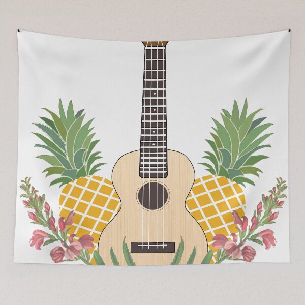 Item preview, Pineapple flowers ukulele designed and sold by Caretta.