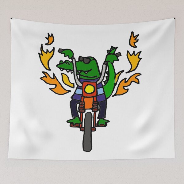 Item preview, Cool Funny Alligator Riding Motorcycle and Wearing Sunglasses designed and sold by Nature's Fancy.