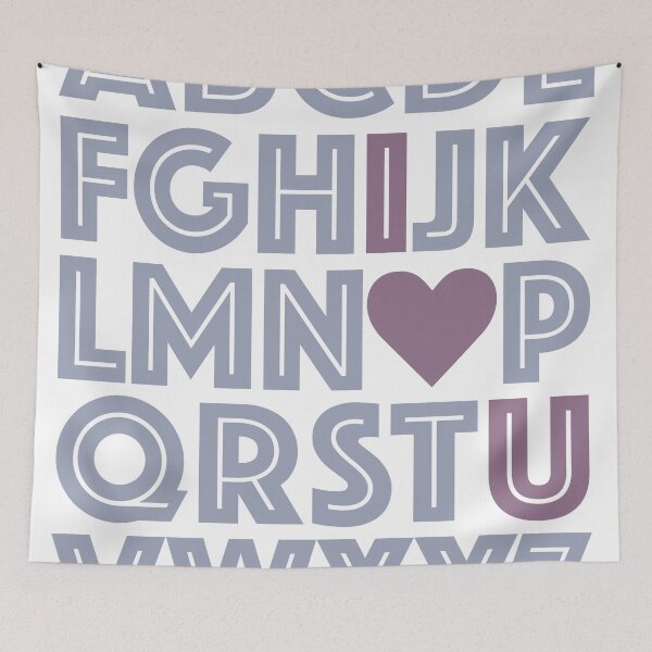 Item preview, Grey & Purple ABCs I Love You Baby's Nursery Decor Gray designed and sold by ImageNugget.