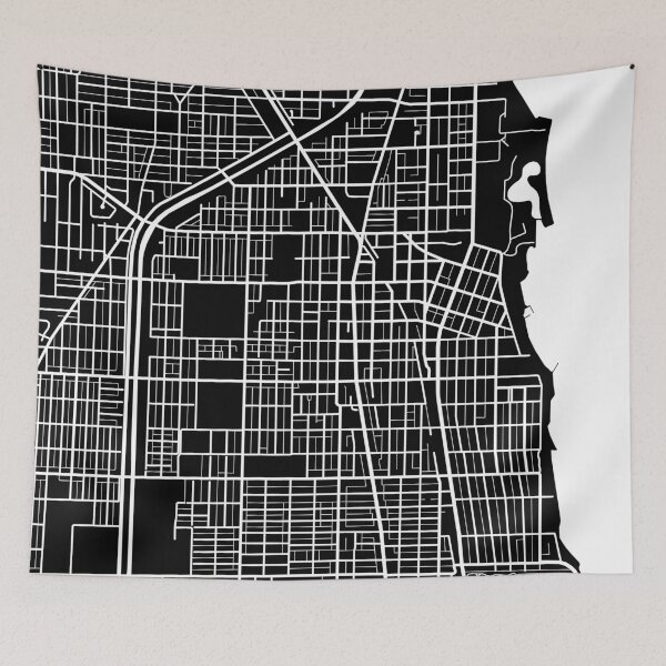 Item preview, Evanston Map - Black designed and sold by CartoCreative.
