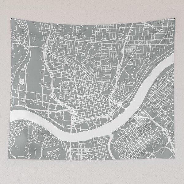 Item preview, Cincinnati Map - Light Grey designed and sold by CartoCreative.