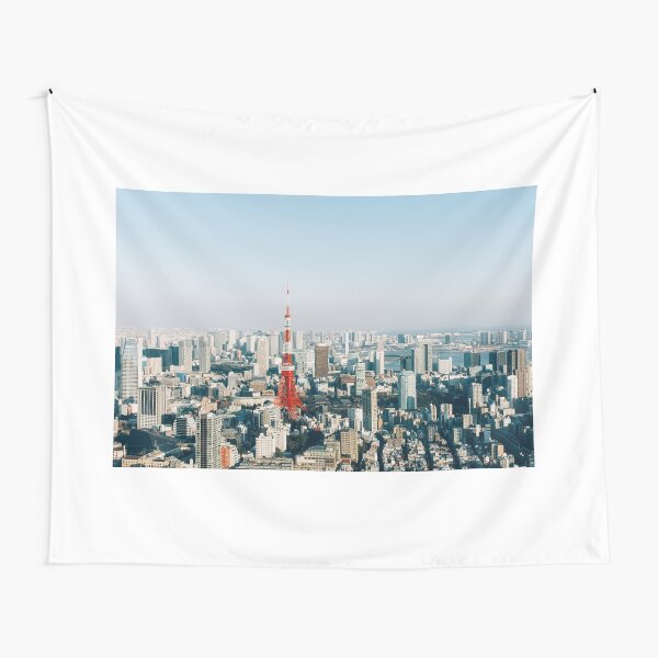 Tokyo Cityscape With Tokyo Tower on Sunny Day Tapestry
