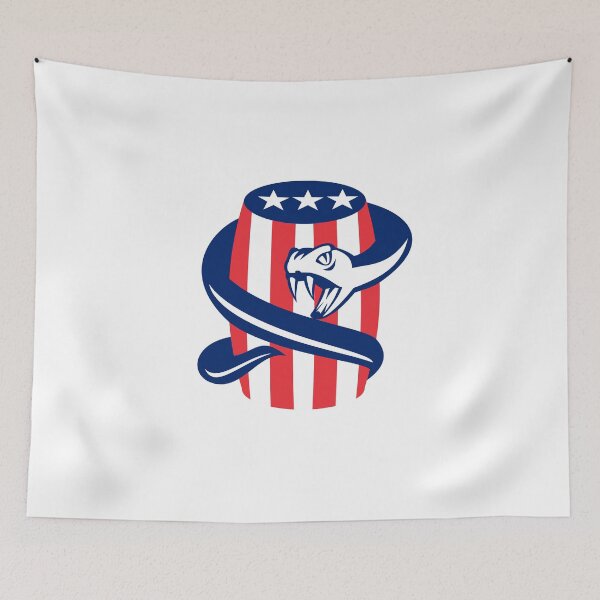 Item preview, Viper Coiling Up Keg USA Flag Retro designed and sold by patrimonio.