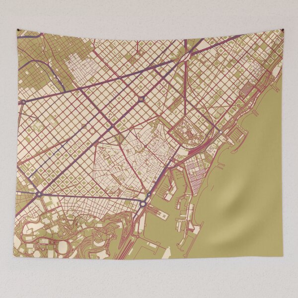 Item preview, Barcelona Map (Autumn) designed and sold by RobinStevens.