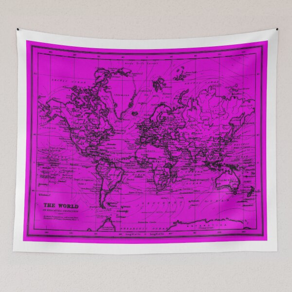 Item preview, World Map (1899) Purple & Black  designed and sold by BravuraMedia.