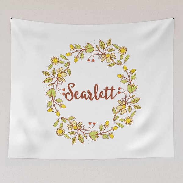 Item preview, Scarlett lovely name and floral bouquet wreath designed and sold by thetypographer.