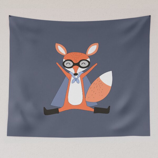 Item preview, Silly Cartoon Animals Red Fox Superhero designed and sold by peacockcards.