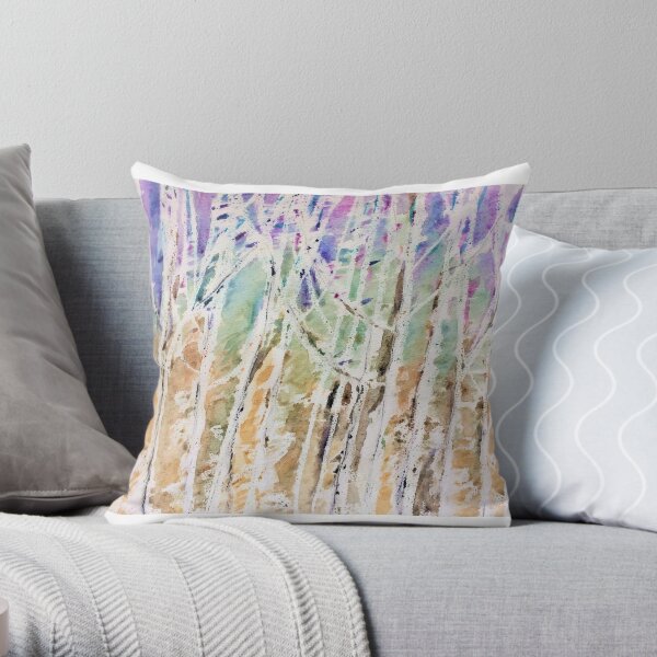 Silver birch trees Throw Pillow
