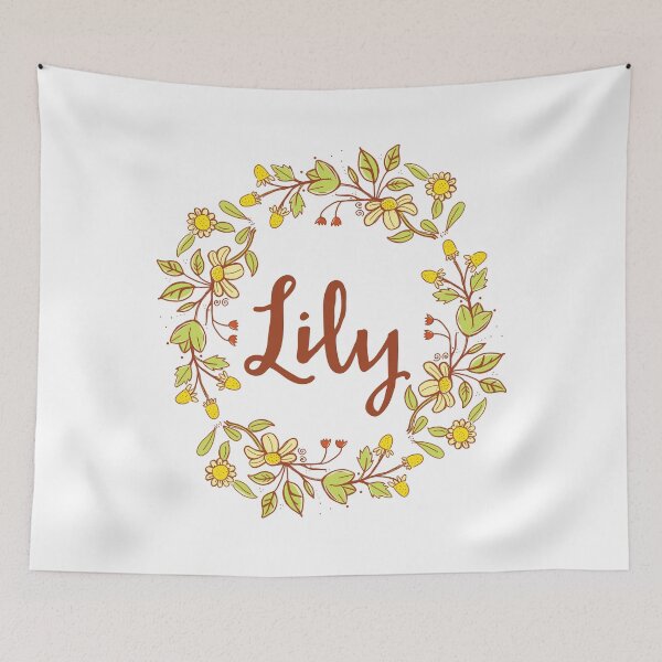 Item preview, Lily lovely name and floral bouquet wreath designed and sold by thetypographer.