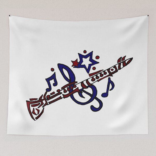 Item preview, Cool Fun Clarinet Tribal Art Style Original designed and sold by Nature's Fancy.