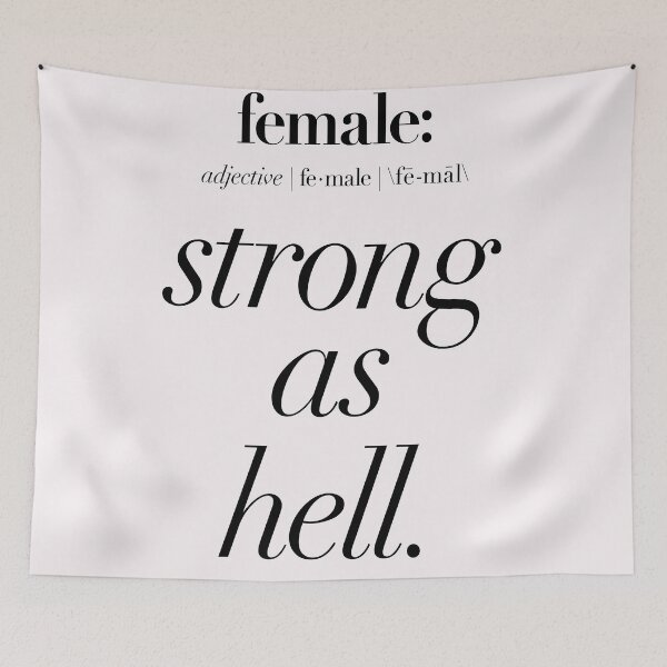 Item preview, Female: Strong as Hell (black type on light background) Kimmy Schmidt designed and sold by SaraduJour.