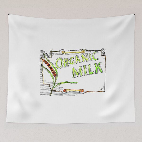 Aperçu de l'œuvre Wheat Organic Milk Label Retro créée et vendue par patrimonio.
