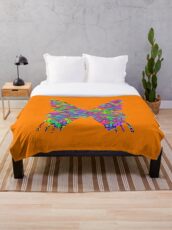 Artificial neural style Simplex pixel Papilio Gloria butterfly Throw Blanket