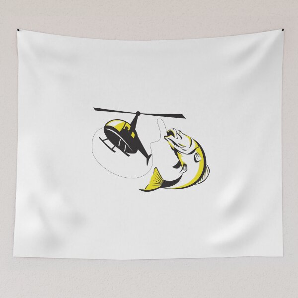 Item preview, Barramundi Heli Fishing Retro designed and sold by patrimonio.