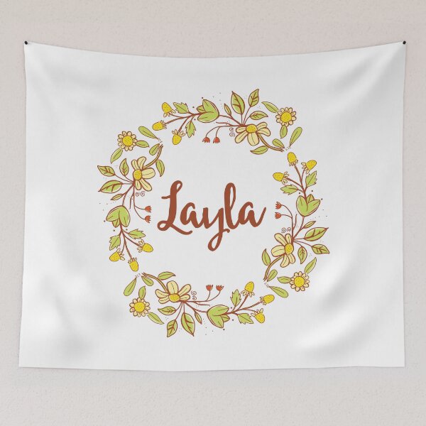 Item preview, Layla lovely name and floral bouquet wreath designed and sold by thetypographer.