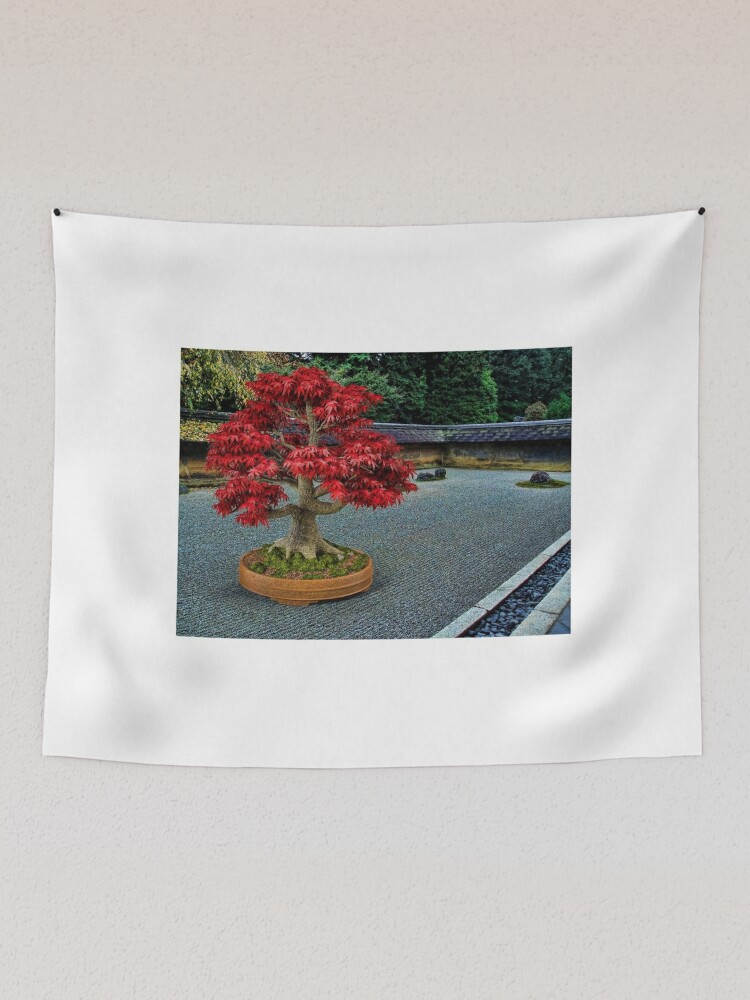 PixelSquid Red Bonsai Tree in the Zen Garden | Tapestry