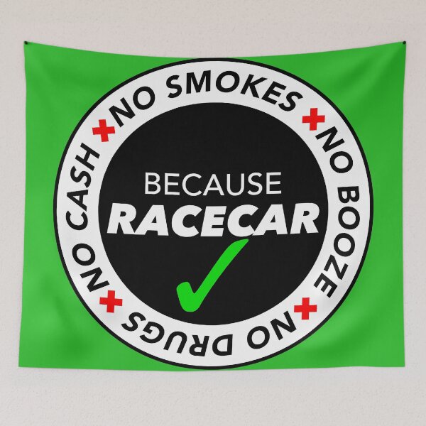 Item preview, No Cash, Drugs, Booze, Smokes: Because Racecar - T Shirt / Sticker - Black & White v2 designed and sold by TheStickerLab.