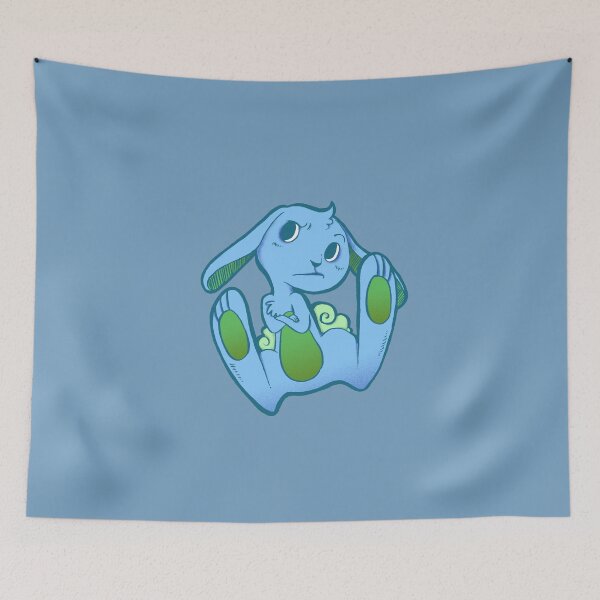 Item preview, Fussy Bunny in Blue on Blue designed and sold by SimplyKitt.