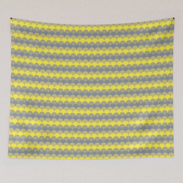 Item preview, Yellow and Gray Scalloped Pattern designed and sold by SaradaBoru.