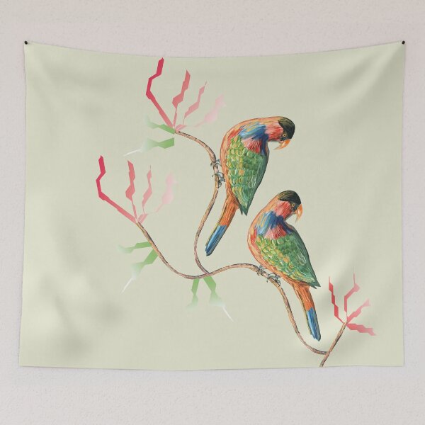 Item preview, Sunrise at the island with the Black Capped Lories 3 designed and sold by Thecla Mary Correya.