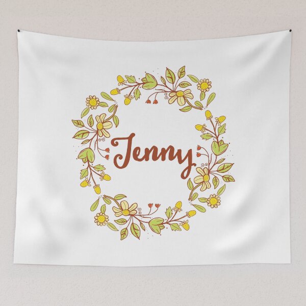 Item preview, Jenny lovely name and floral bouquet wreath designed and sold by thetypographer.
